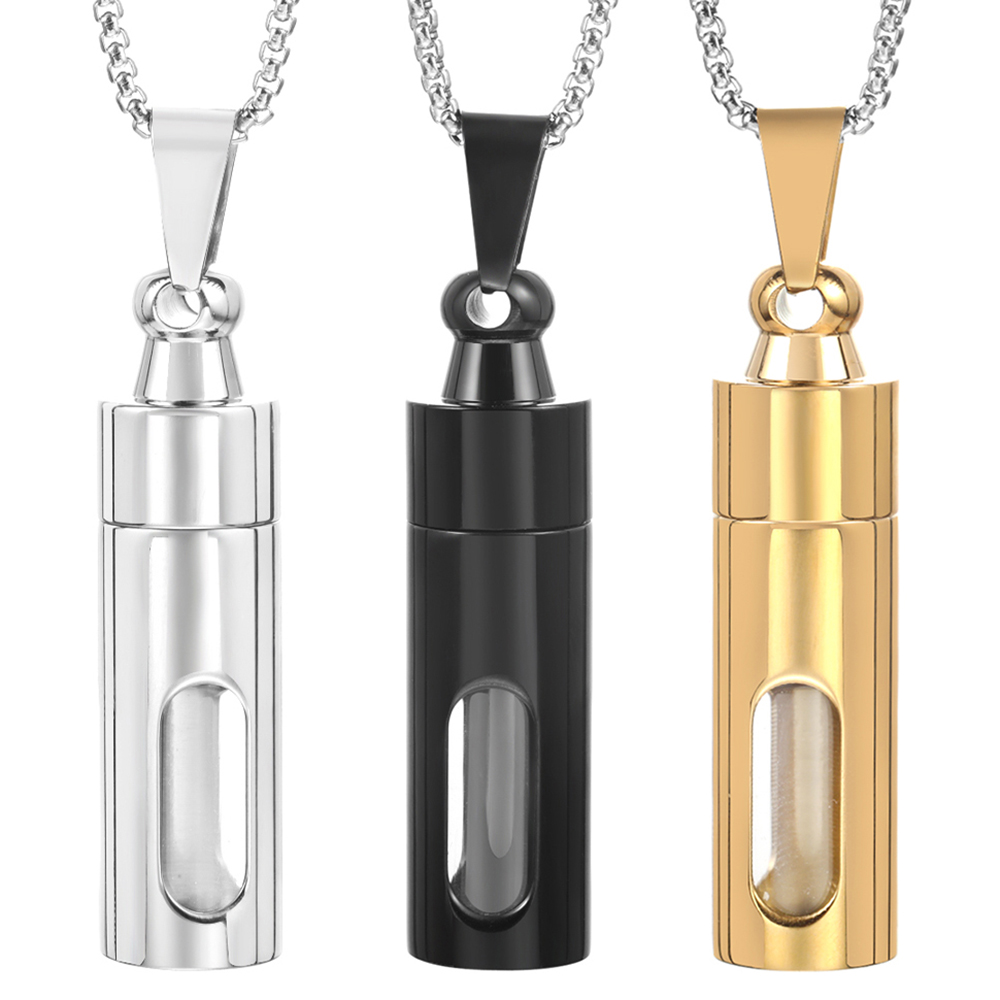 Heart Locket Necklace Photo - Spiral Open Glass Container Tube Urn