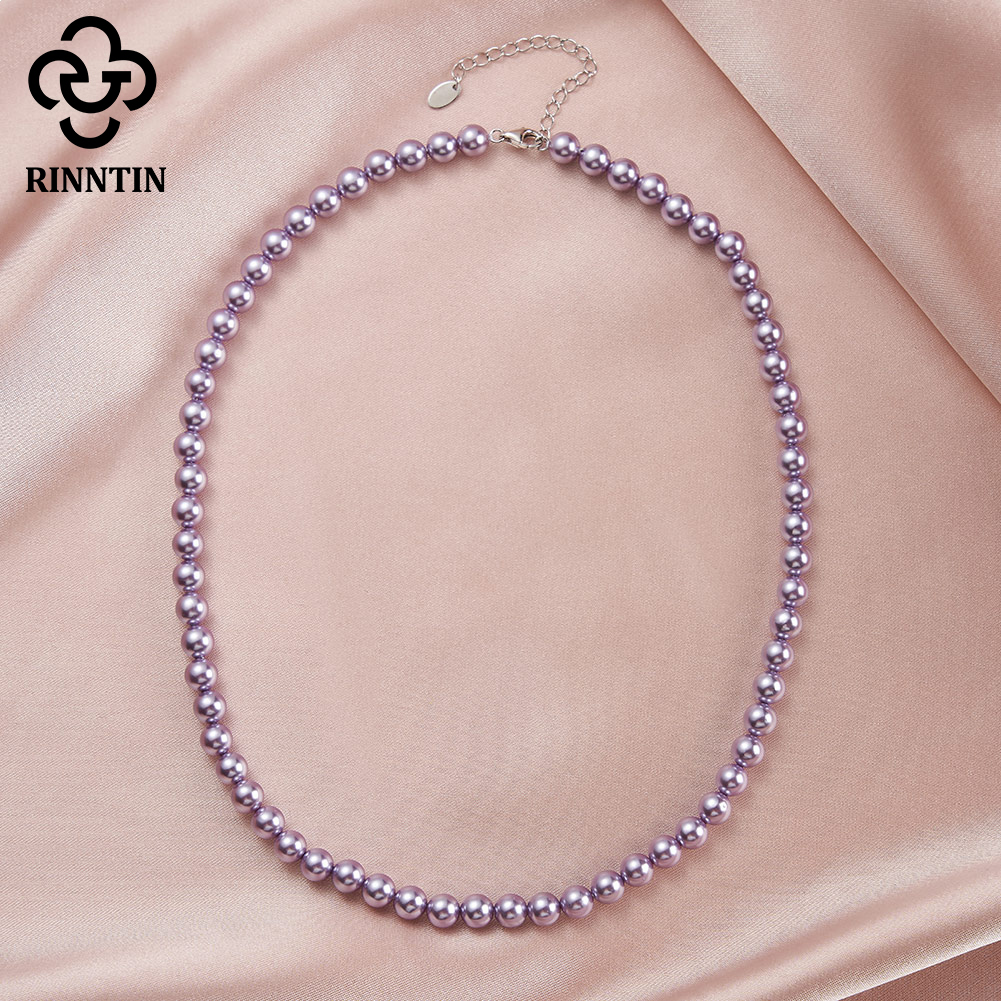 Rinntin 925 Silver Simple Pear - Pearl Choker Necklace Vintage ulasan dan harga