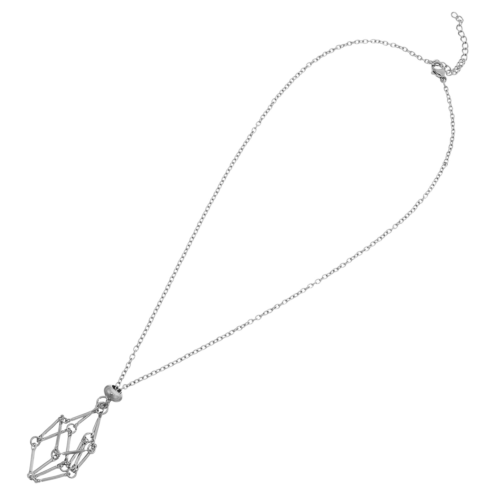 Stainless Steel Crystal Cage N - Crystal Pendant Necklace Natural Stone ulasan dan harga
