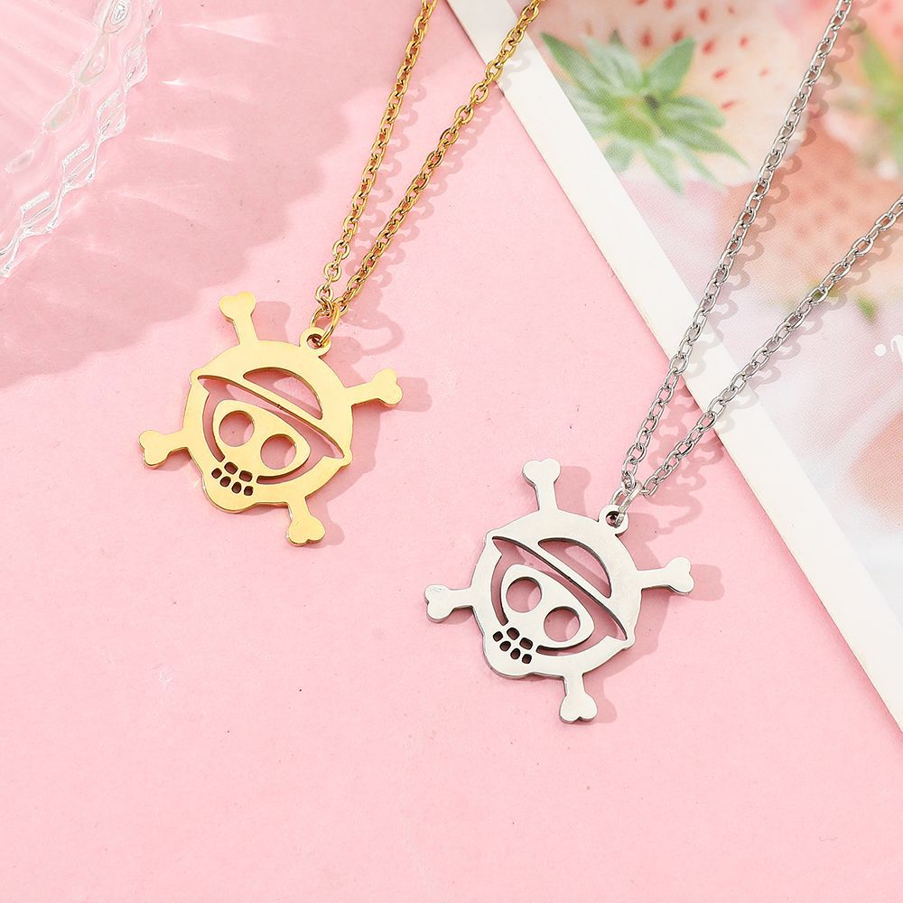 Anime Skull Alloy Hollow Penda - Anime Pendant Necklace ulasan dan harga