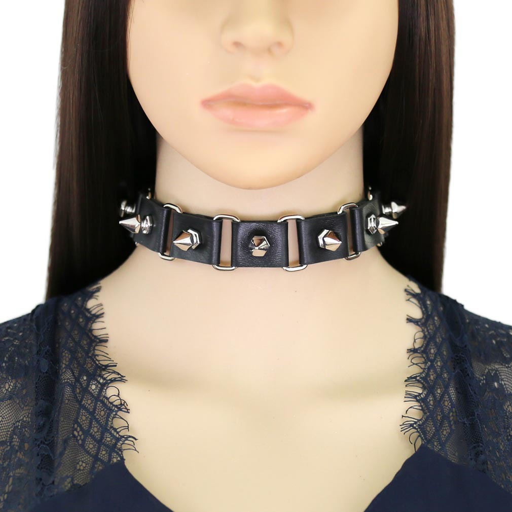 Punk Rock Spiked Choker For Wo - Goth Punk Spike Choker ulasan dan harga