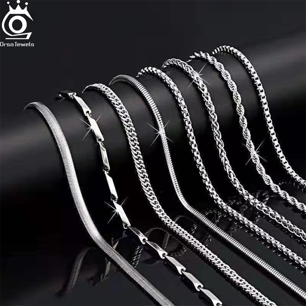 ORSA JEWELS 925 Sterling Silve - 925 Sterling Silver Chain Necklace Men ulasan dan harga