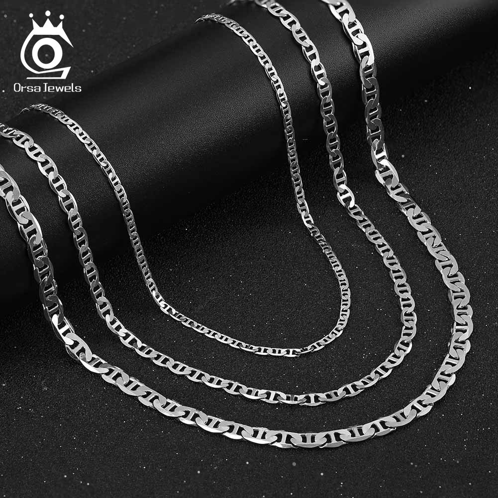 ORSA JEWELS 925 Sterling Silve - 925 Sterling Silver Chain Necklace Men ulasan dan harga