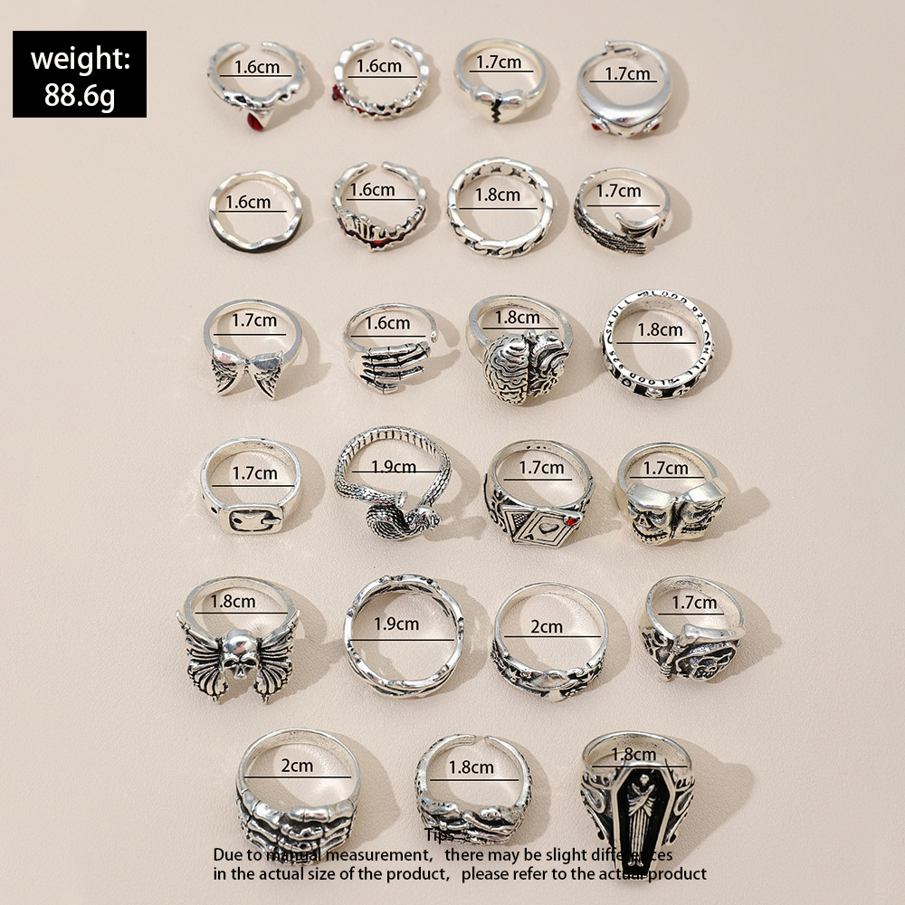 23Pcs Punk Geometric Knuckle F - Vintage Punk Knuckle Rings Set ulasan dan harga