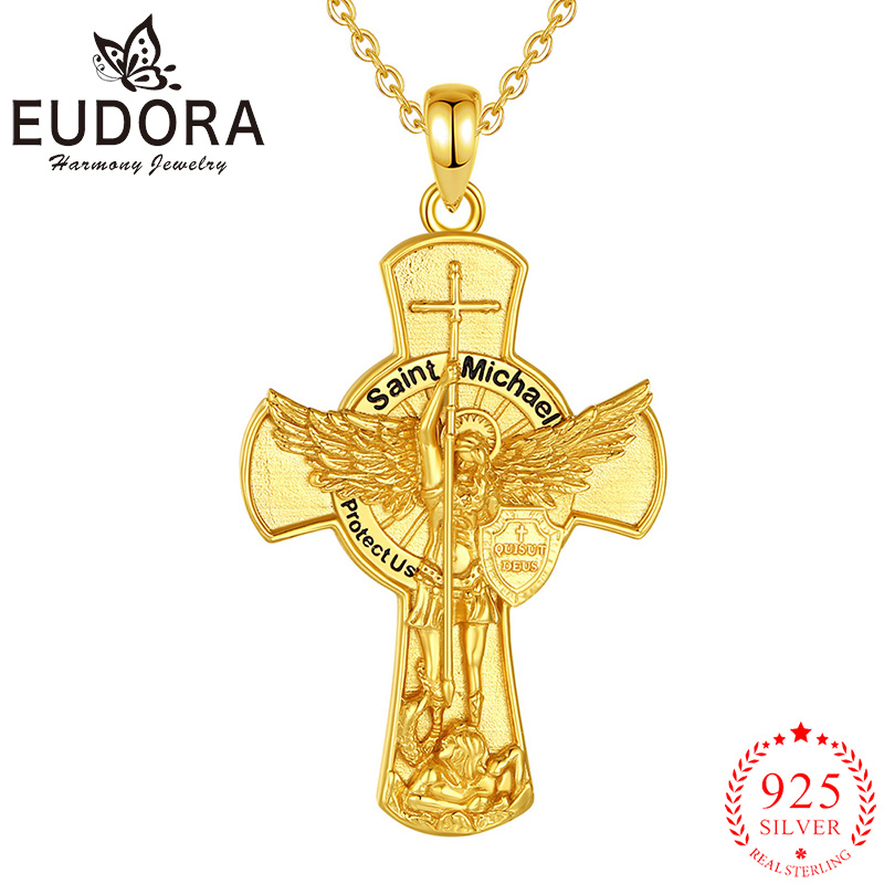 Eudora St.Michael Archangel Ne - 925 Sterling Silver Chain Necklace Men ulasan dan harga