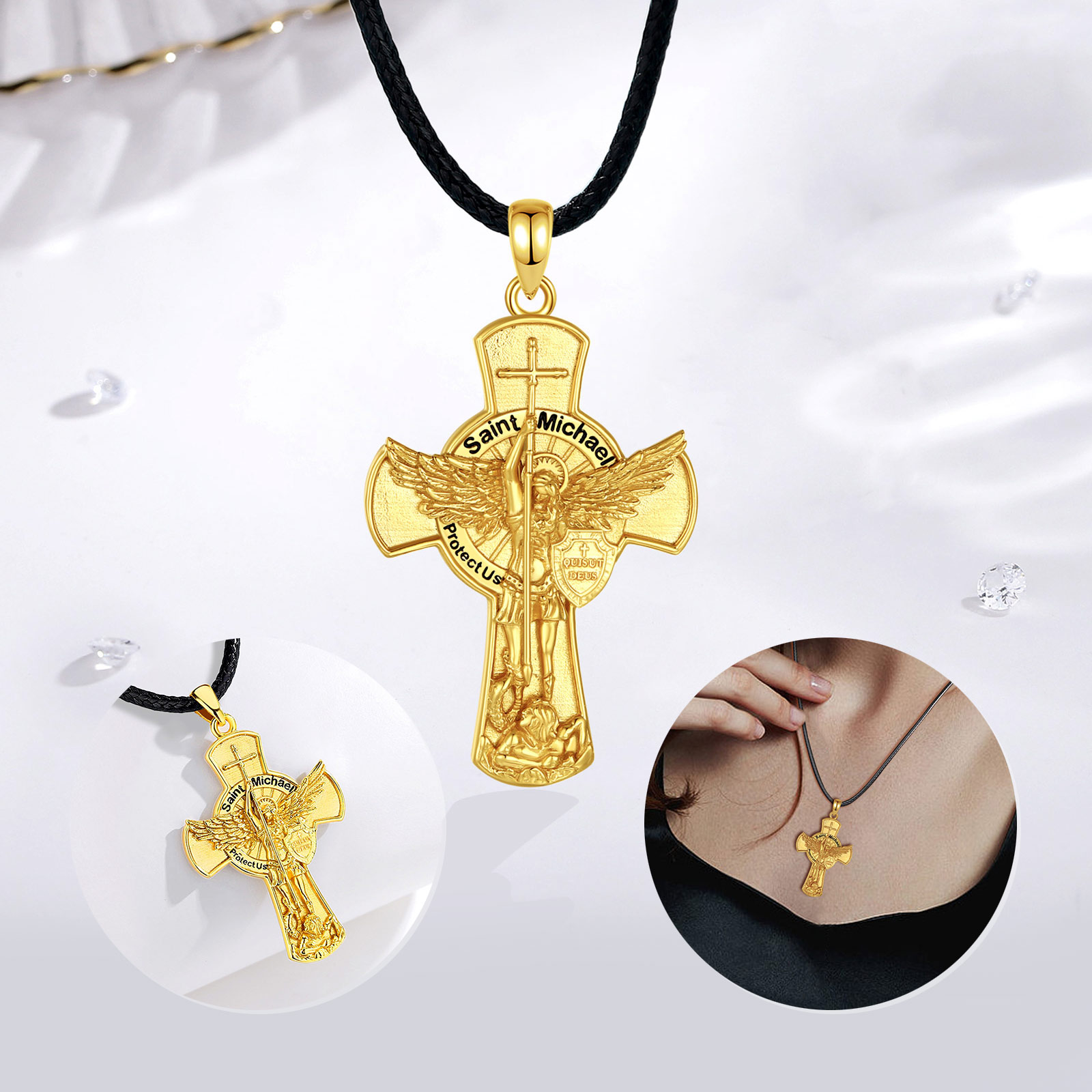 Eudora St.Michael Archangel Ne - 925 Sterling Silver Chain Necklace Men ulasan dan harga