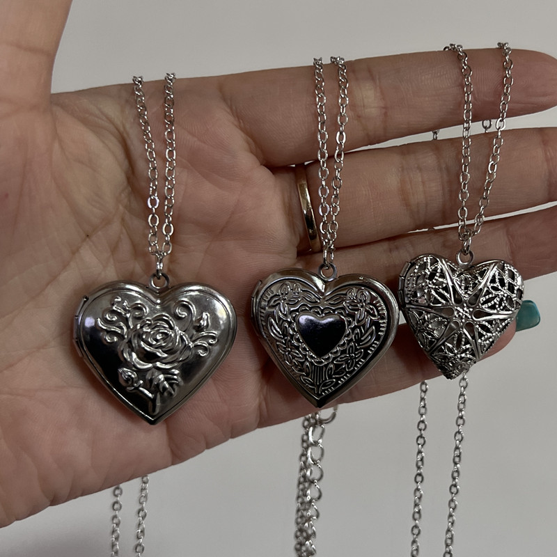 Heart Photo Frame Pendant Neck - Heart Locket Necklace Photo ulasan dan harga