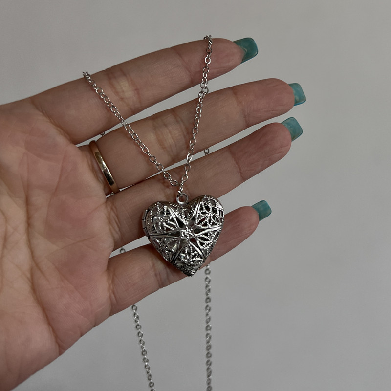 Heart Photo Frame Pendant Neck - Heart Locket Necklace Photo ulasan dan harga