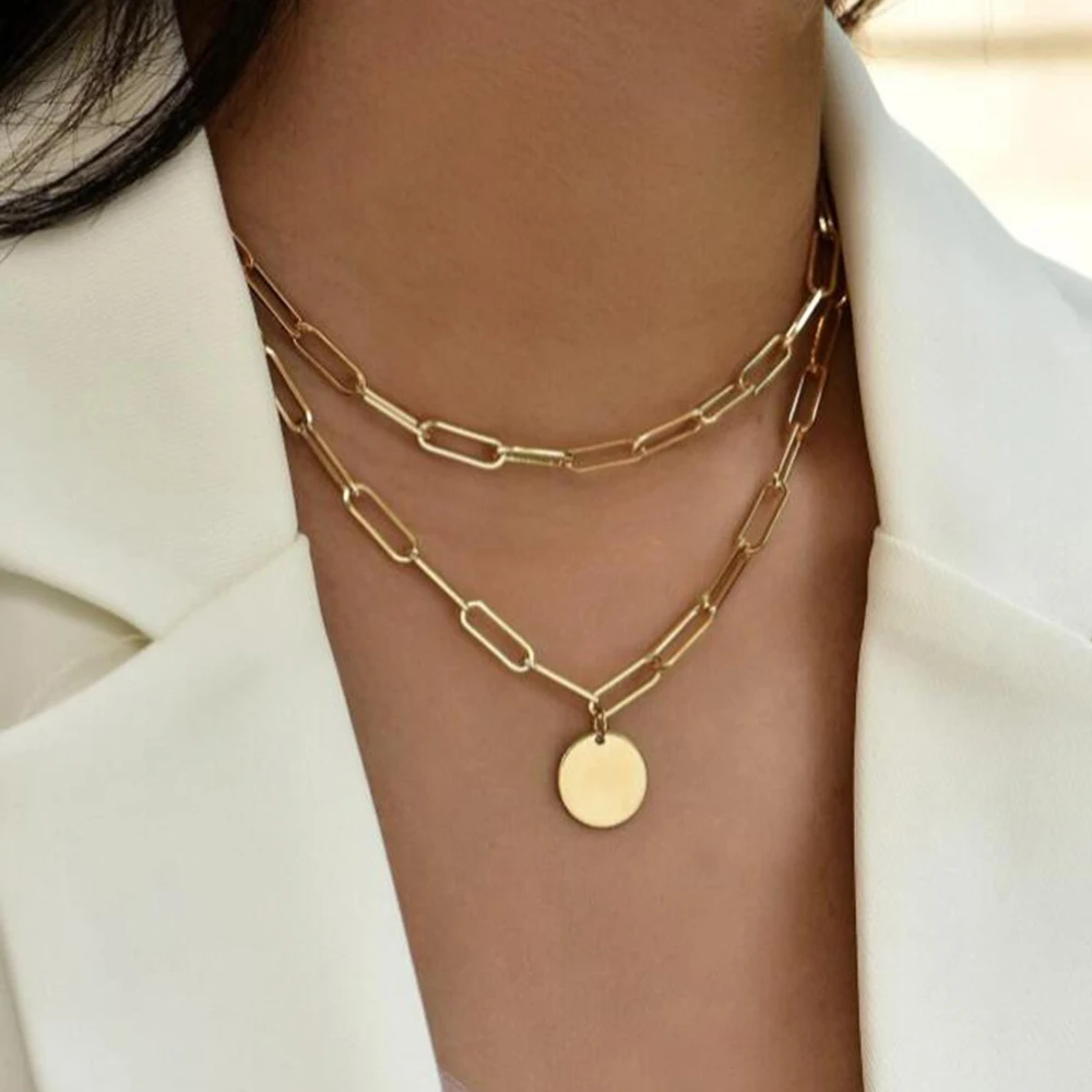 SUMENG 2024 New Fashion Vintag - Layered Pendant Necklace Aesthetic ulasan dan harga