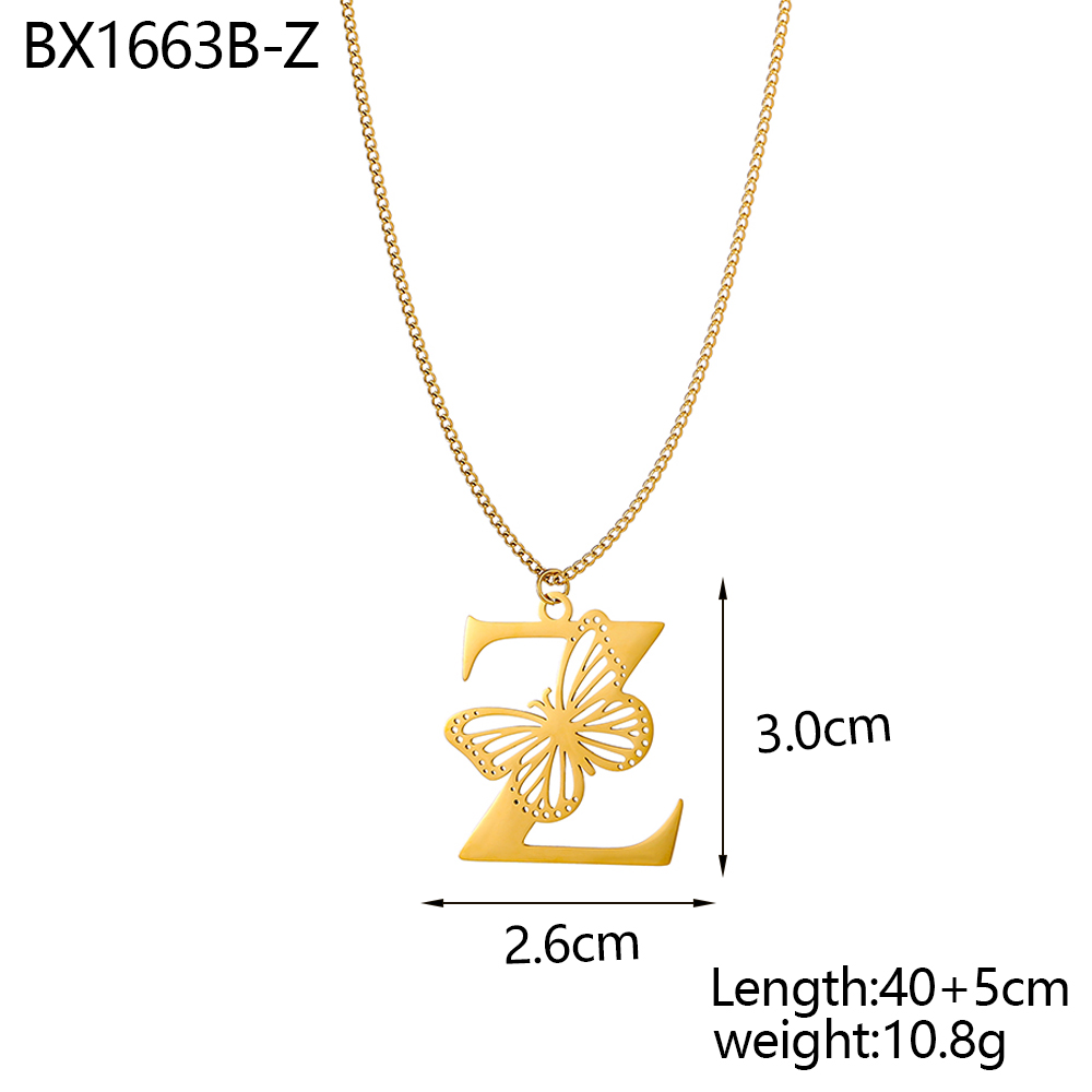 CARLIDANA Dainty 18K Gold Plat - Initial Letter Necklace 18K Gold ulasan dan harga