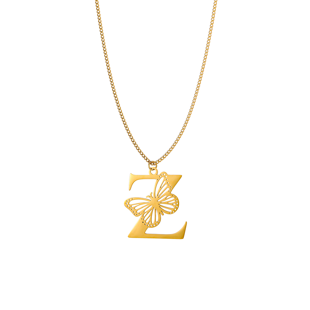 CARLIDANA Dainty 18K Gold Plat - Initial Letter Necklace 18K Gold ulasan dan harga