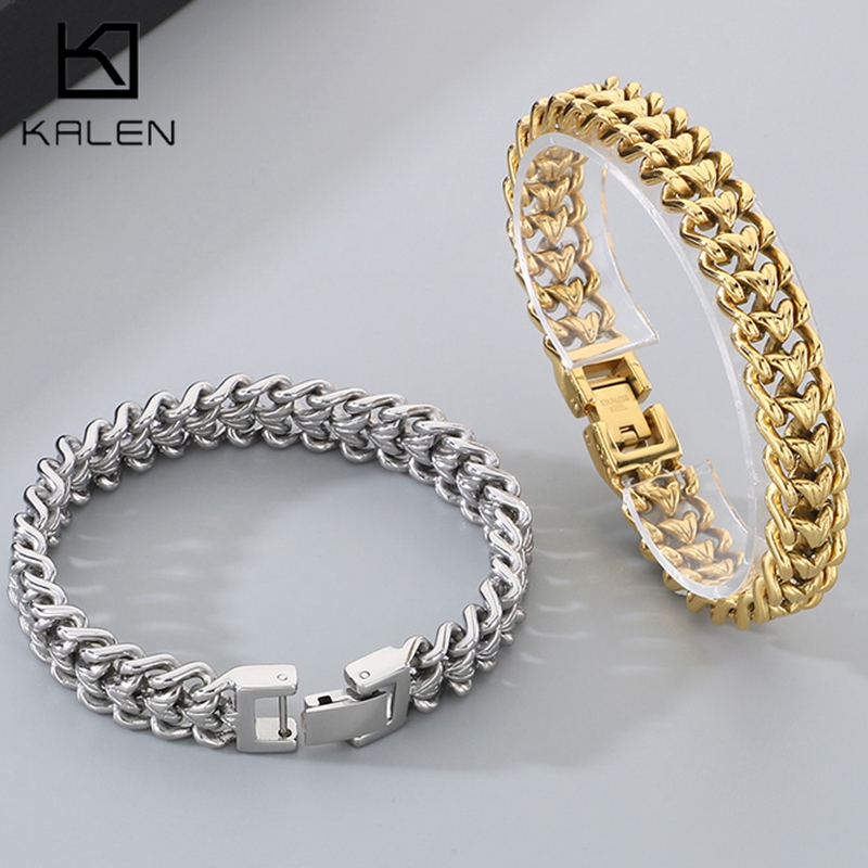 KALEN Shiny Stainless Steel Br - Cuban Link Chain 12Mm ulasan dan harga